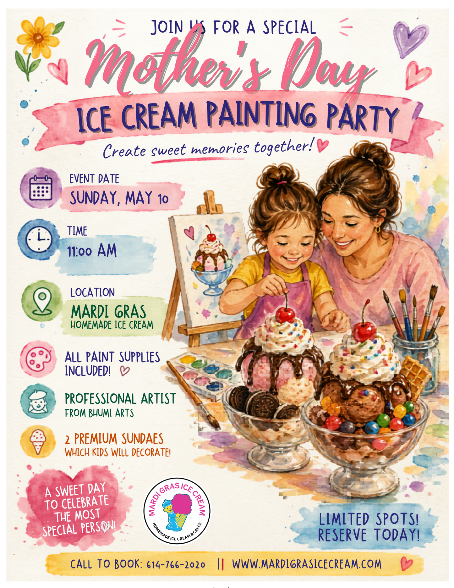 Mom & Me Ice Cream Painting Party 🍦🎨