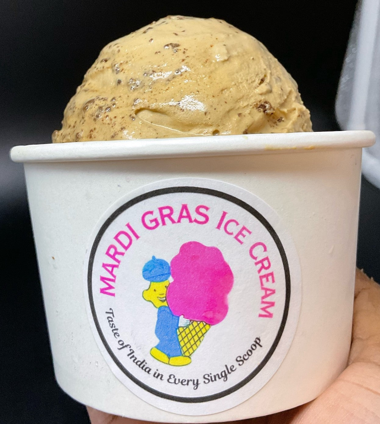 a rich blend of chocolate and coffee ice cream, loaded with chocolate cookie crumble