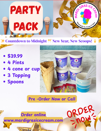 New year Party pack - 4 pint with scoop n cup.. 